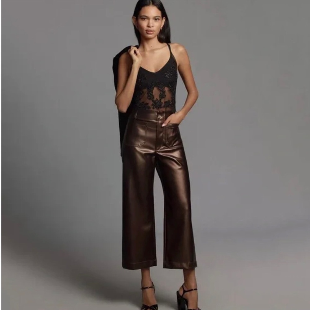 Maeve Colette wide leg cropped pants size 32